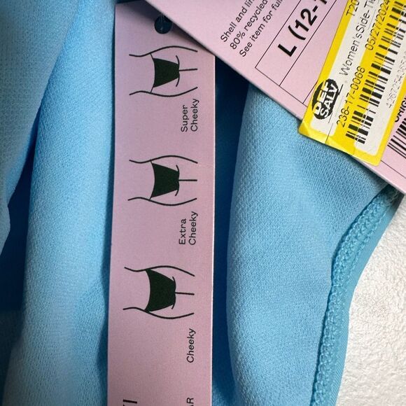 NWT Wild Fable Women’s Light Blue Side Ties Scoop Bikini Bottom - Size L 12/14 - Picture 3 of 8